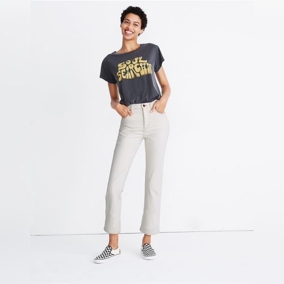 MADEWELL Slim Demi-Boot Jeans in Cloud Lining, Size 27 - Picture 1 of 14